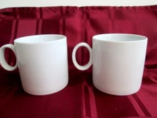2 New Thomas Rosenthal Loft White Concentric Circles Mugs