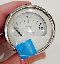 Faria Boat Volt Meter Gauge Vpc906a White Silver 2 Inch Faria Boat Volt Meter Gauge Vpc906a White Silver 2 Inch