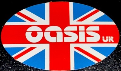 OASIS UK STICKER       3 1/4  X 2  GLOSSY   ROCK BAND AWESOME  