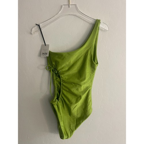 Jade Swim M Sena One Shoulder Cutout Einteiler Badeanzug grün Palmenglanz 220 $ - Bild 10 von 10