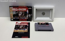 Super Nintendo SNES- Bulls Vs Blazers and the NBA Playoffs + Box & Manual-Tested