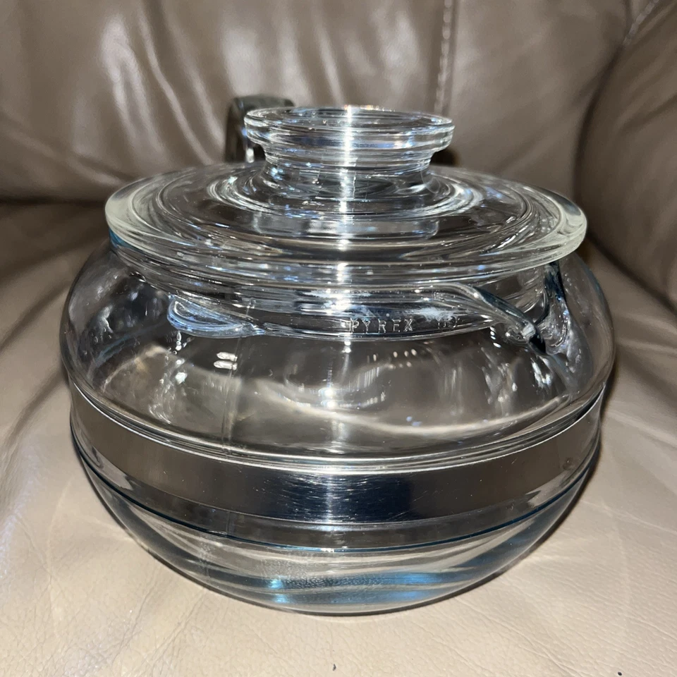 Vintage Pyrex Flameware Coffee Tea Pot Kettle 8336 8446B 6 Cup Immaculate - Image 3 of 4