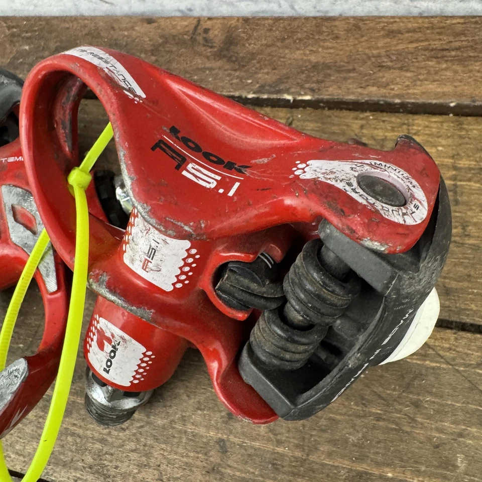 Pedales de bicicleta de carretera Look P5.1 par rojo multitensión hechos en Francia Foto 3 de 4