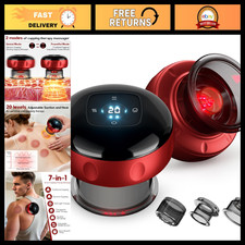 2 Pack Cupping Therapy Set - 7-in-1 Massager with Red Light, 20 Suction Levels,