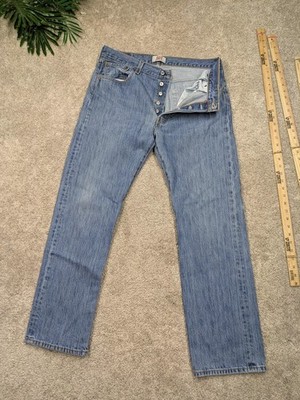 Levis 501 xx Jeans Mens 36x31 Blue Medium Wash Straight Button Fly Denim Pants