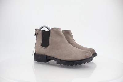Sorel Women Emelie Waterproof Chelsea Booties Boots Grey Brown Leather Size 5