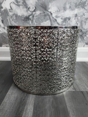 Pendelleuchte Schirm marokkanischer Stil Muster gemustert glänzend silber Metall 