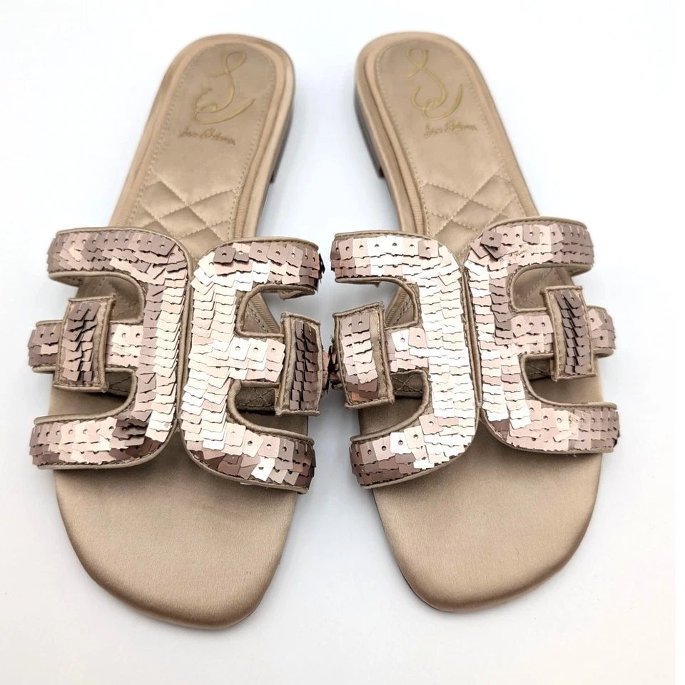 Sandálias femininas Sam Edelman Bay glamour ouro fundido tamanho US8.5M EU39 - Imagem 4 de 4