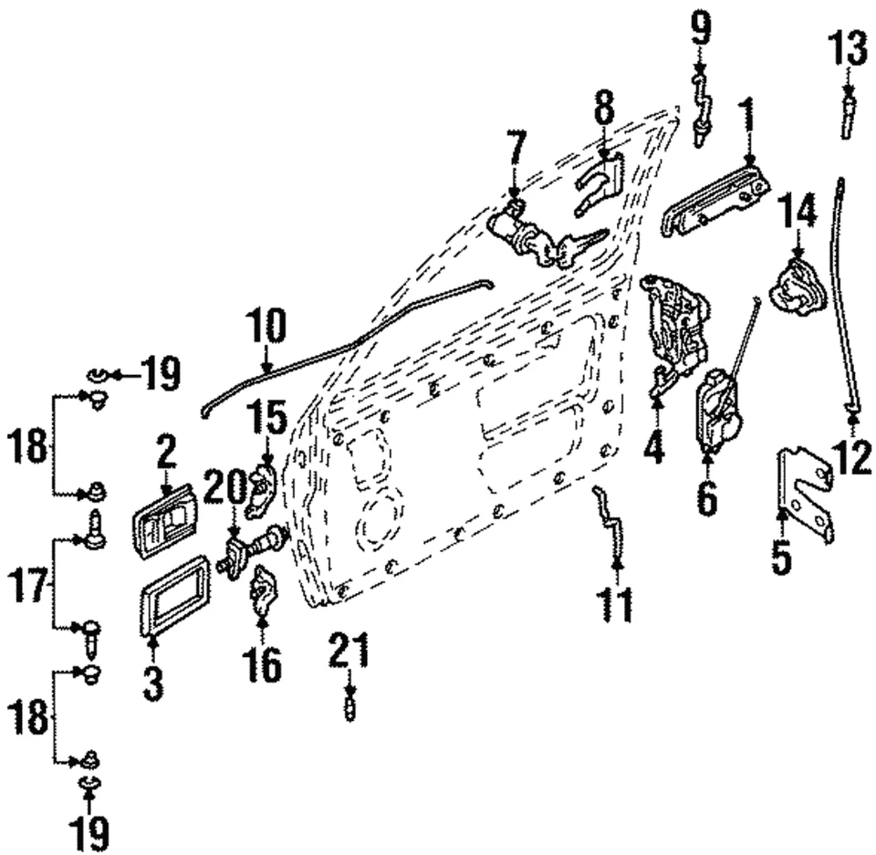 Barra de bloqueo de puerta original Nissan 80608-01G00 Foto 2 de 2