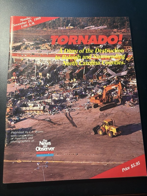 1988 Raleigh NC Tornado Disaster Photo Book News & Observer Wake County Weather