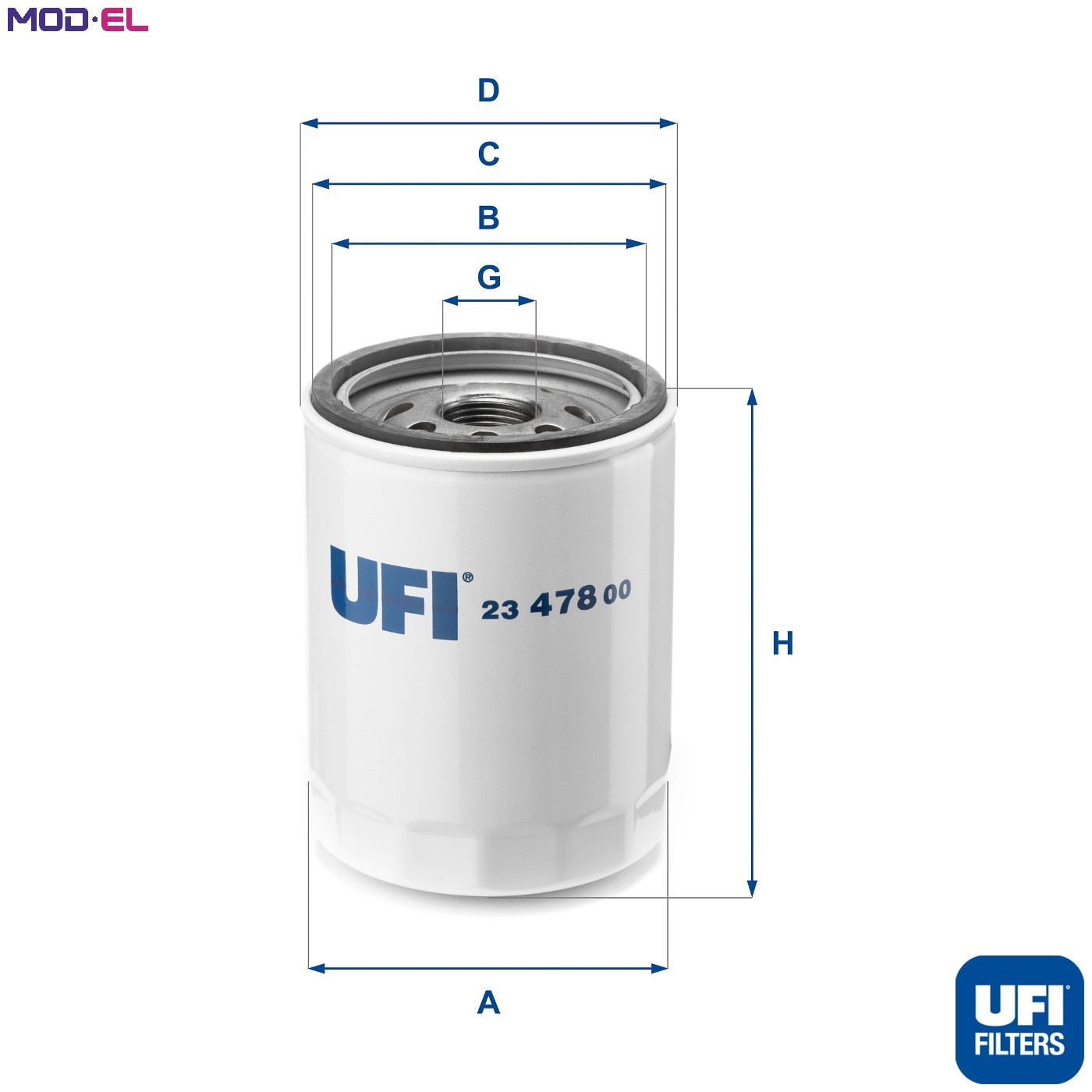 Oil filter Spin-on Filter 23.478.00 UFI for SMART MITSUBISHI - Image 2