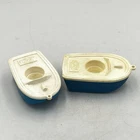 Vintage Fisher Price Little People Set Of 2 Blue White Dingy Boat For Houseboat