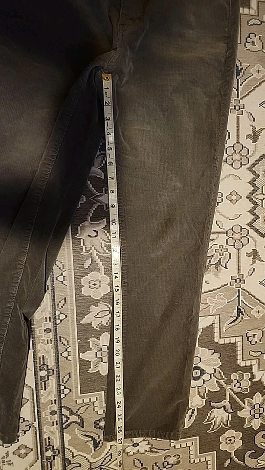 Pantalones Talbots Talla 8P Gris Pana Pierna Recta Frente Plano Cinco Bolsillos Foto 3 de 4