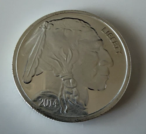 2014 1 oz One Ounce .999 Silver Buffalo/Indian Round Proof