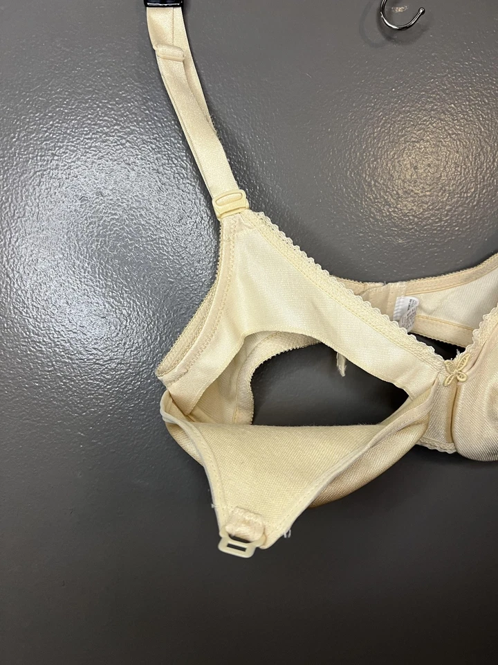 Sujetador de lactancia Lilyette vintage para mujer 34C beige cobertura completa con aros hecho en EE. UU. Foto 4 de 4