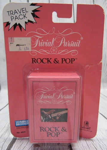 Vintage NOS Trivial Pursuit Rock & Pop Travel Pack Parker Brothers - NEW Sealed
