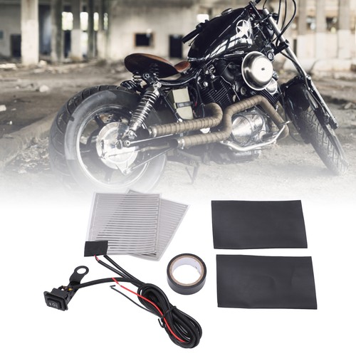 Ι 12V Motorcycle Heated Grip Pads 2‑Gear Black Handlebar Hand Warmers For - Picture 5 of 12