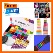 Face Paint Kit 36 Colors Neon Body Paint Palette Professional Non-Toxic