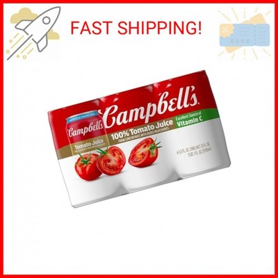 Campbell's 100% Tomato Juice, 5.5 fl oz Can (6 Pack)