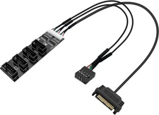 Internal USB 2.0 Hub Header Splitter with SATA Powered Cable,4 Ports black 
