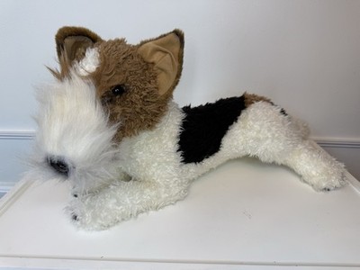 E&J Classic Wire Fox Terrier Plush Dog 20  Realistic Stuffed Animal