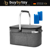 Faltbare KüHltasche Isoliert Einkaufskorb Thermo Abnehmbarer Picknickkorb 2