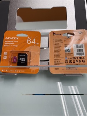 ADATA 64GB Micro SDHC Card with Adapter UHS-I Class 10 Lot of 2