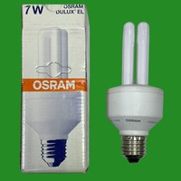 Osram Dulux EL 7W (=40W) CFL Stablampe E27 ES Energiespar Lampe Warmweiß 1Er