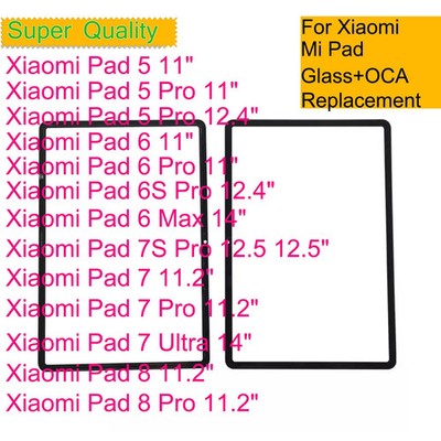 For Xiaomi Pad 8 Pro 7 Ultra 6 Max 5 6S 7S Pro Front Outer Glass Lens With OCA