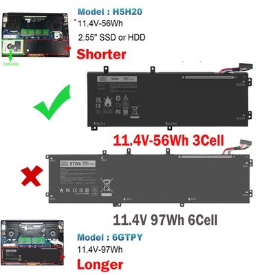 H5H20 Battery for Dell Precision 5510 5520 5530 5540 XPS 15 9560 9550 9570 7591