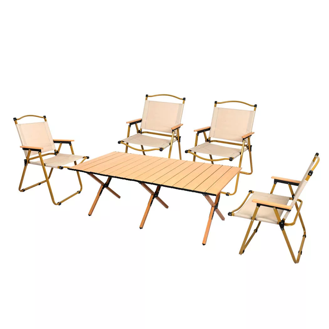 Levede Folding Camping Table Chair Portable Picnic Outdoor