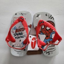 NEW Havaianas Kids' Baby Spiderman flip flops sandals with back strap Size 7 C
