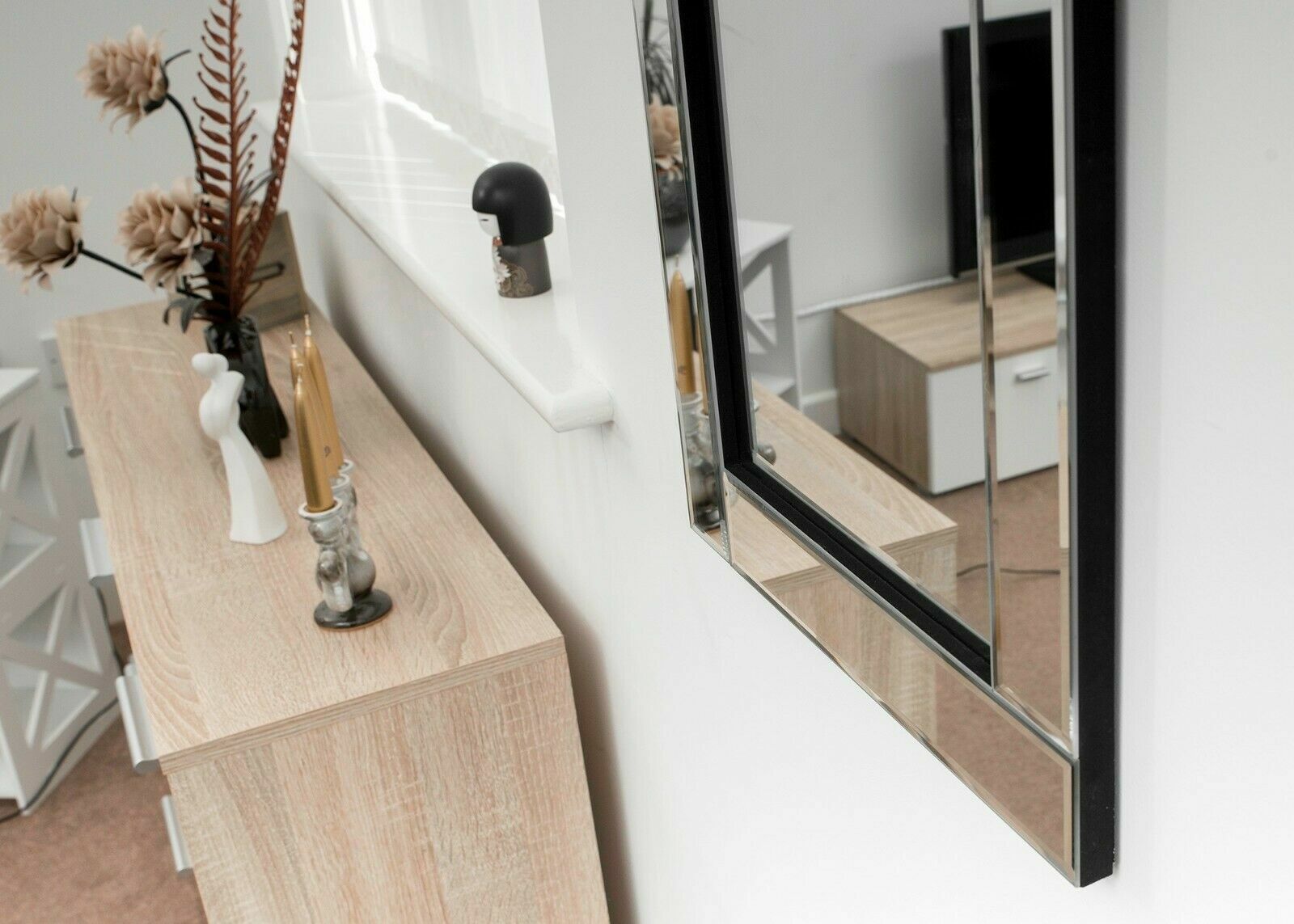 Blenheim Silver Glass Frame Rectangle Bevelled Wall Mirror