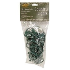 Country Farmhouse Clear White Teeny Rice Light Strand 50 Green Cord Incandescet