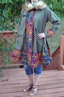 NEW! size L SACAI Green Embroidered Parka Coat with Faux fur Detachable Hood — photo 10