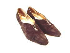 Naturalizer Womens 1.3/4 inch Heel shoes size 6.5 Leather Black Slip on