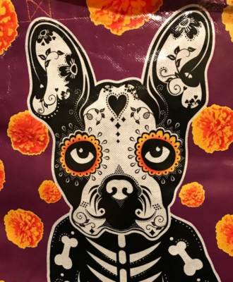 French Bulldog Puppy Reusable Shopping Grocery Gift Bag Approx. 5 3/4 x 13 x 14''