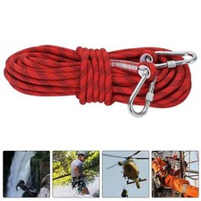 NEU 20m 12mm Kletterseil Sicherheitsseil mit Karabinerhaken Seil Sicherung Camp
