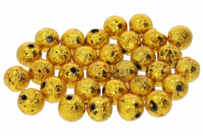 10 Stck. (0,45   */ 1 Stck.) Lava gold  8S250  - 8mm Edelstein Kugel 10 Stück
