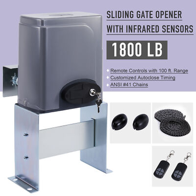 Smart Sliding 380W Gate Opener w/ Remote Control Infrared Sensors 1800lb 40ft