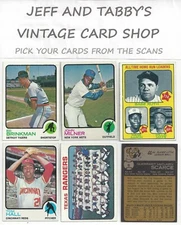 1973 TOPPS BASEBALL 1 TO 150 / SEE DROP DOWN MENU FOR CARD YOU WILL RECEIVE.