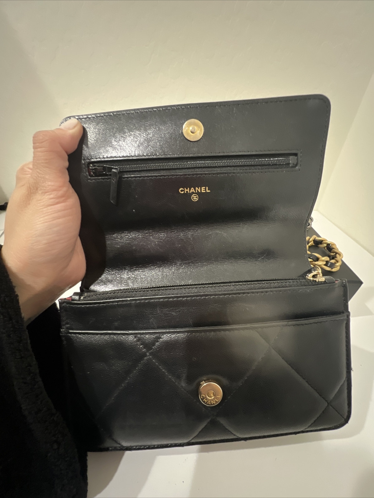 chanel Goatskin Quilted 19 WOC purse authentic preowned