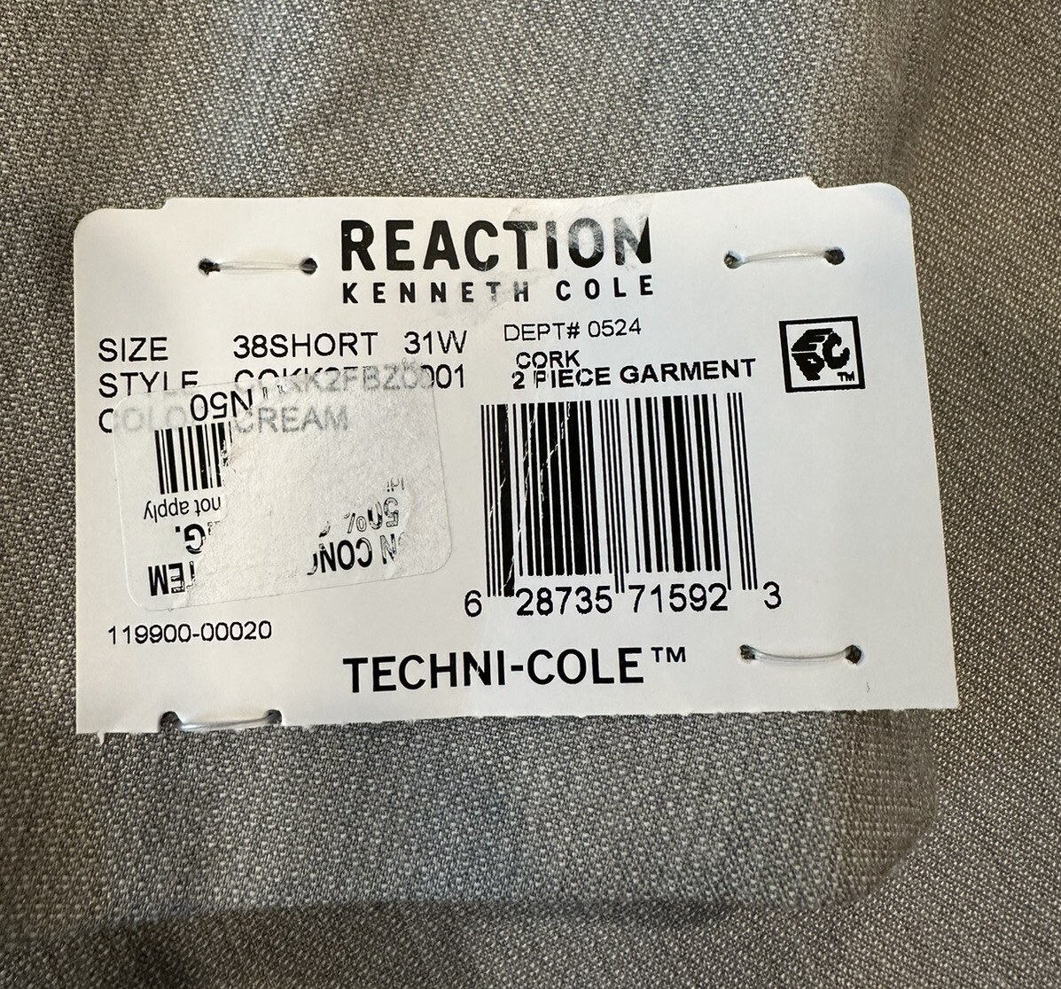 NEW Kenneth Cole Reaction Men's Ready Flex Slim-Fit Suit Jacket Gray Size 38S