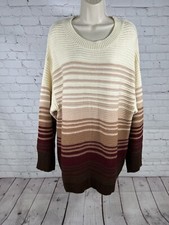 NWT GiGio Multicolored Striped Long Sleeve Pullover Mini Short Sweater Dress M