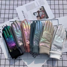 Women Warm Winter Gloves Full Finger Laser Shiny Touch Screen Thermal Thick