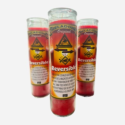 3x Reversible Fixed Candle, Reversible Veladora Preparada. Back to