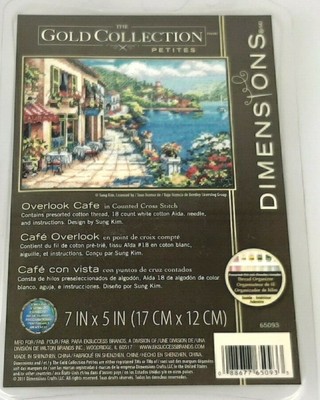Stickpackung „Cafe By The Sea“ Von Dimensions – Kreuzstich-Kit Mit Leinwand, Garn, Nadel & Anleitung