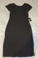 NEW Express Midi Little Black Dress Sz Medium Cap Draped Sleeves Womens NWT
