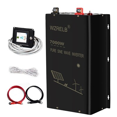 Pure Sine Wave Split Phase Inverter 7000W 24V to 120V 240V Solar Wired Remote