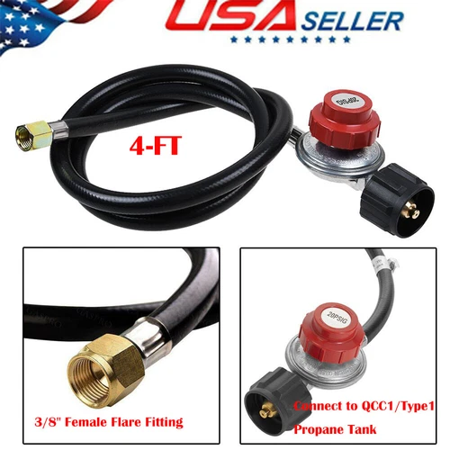 5FT High Pressure Propane 0-20PSI Adjustable Regulator with QCC1 type Hose - Picture 5 of 10